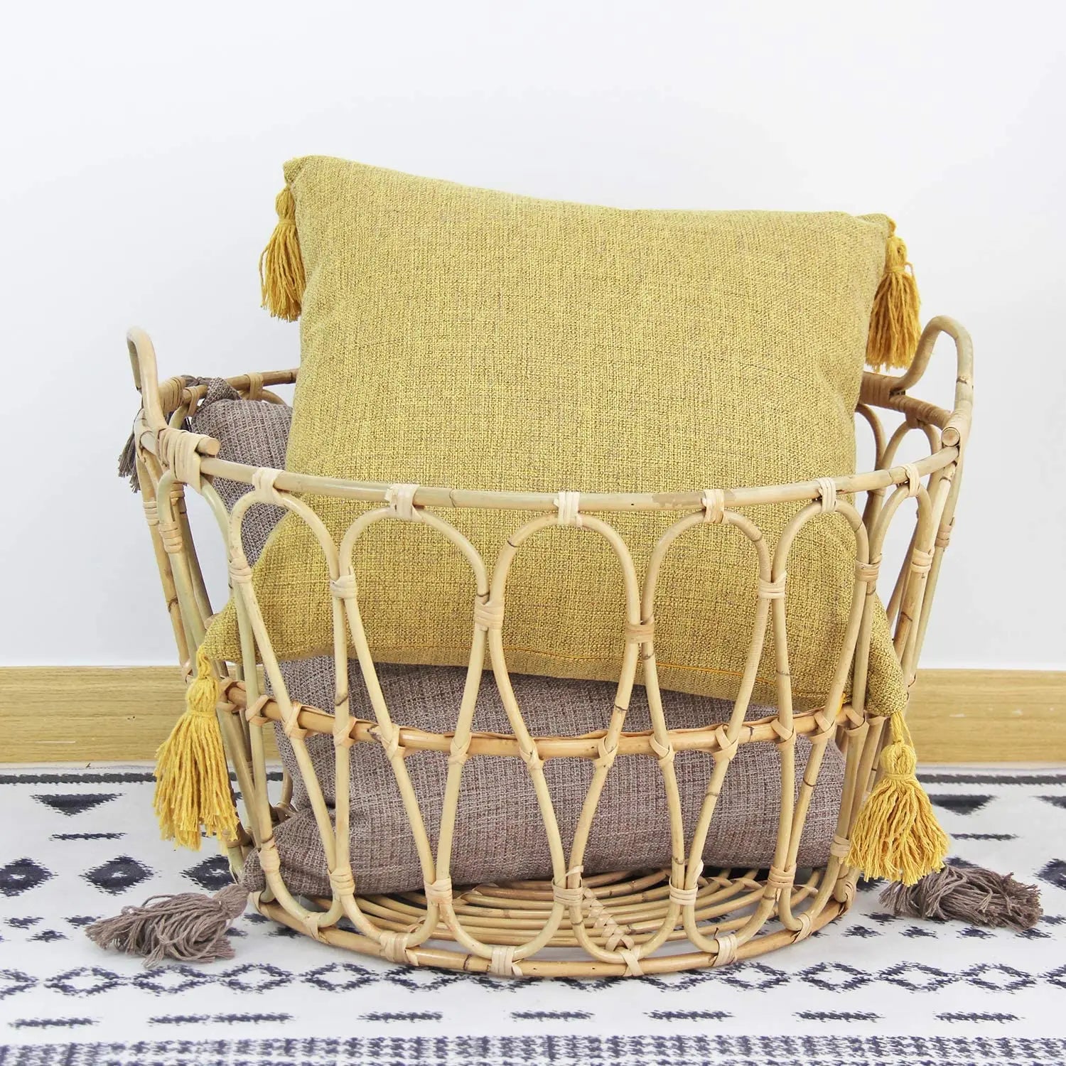 Cushion Cover Decorative Pillowcase For Sofa Living Room Farmhouse Soft And Comfortable Linen Tassel Throw Pillowcase 45*45cm